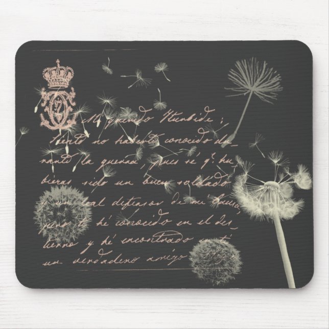 Vintage Writing Dandelion Mousepad (Front)