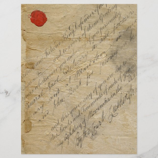 Vintage Writing Paper Scrapbook Ephemera (Front)