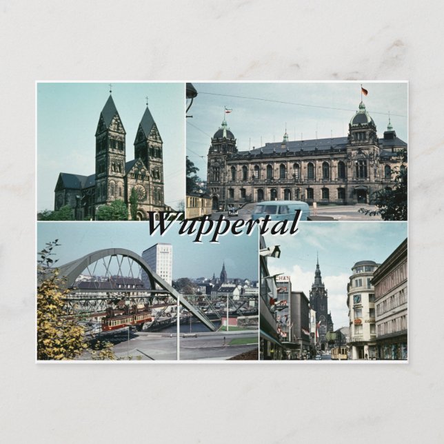 Vintage Wuppertal Photo Collage Postcard (Front)
