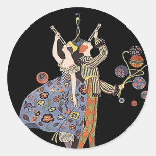 Vintage WW1 Art Deco Poster Classic Round Sticker