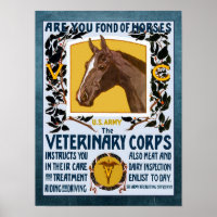 Vintage WW1 Veterinary Corps Army Recruitment