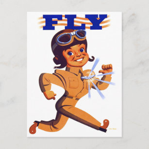Vintage WW2 Air Force Pilot Postcard