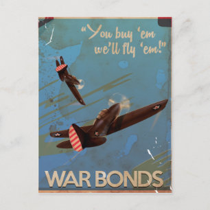 Vintage WW2 Classic Travel poster Postcard