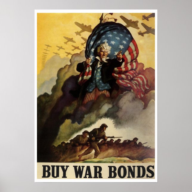 Vintage WW2 War Bonds Poster (Front)