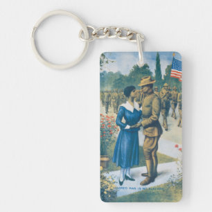 Vintage WWI 'Coloured Man Is No Slacker' Replica Key Ring
