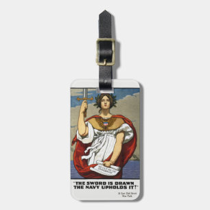 Vintage WWI Navy Recruitment Poster Kenyon Cox Art Luggage Tag