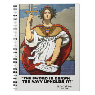 Vintage WWI Navy Recruitment Poster Kenyon Cox Art Notebook