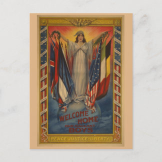 Vintage WWI Peace Justice Liberty Postcard
