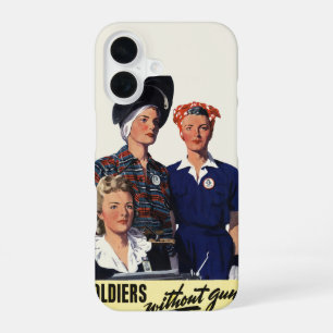 Vintage WWII Soldiers Without Guns Feminist Art iPhone 16 Case