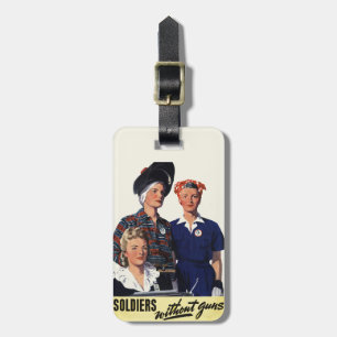 Vintage WWII Soldiers Without Guns Feminist Art Luggage Tag