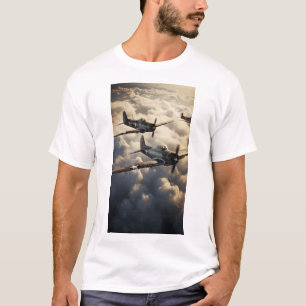 Vintage WWII US Aeroplanes in Sky T-Shirt