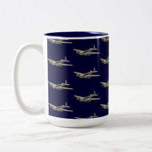 Vintage WWII US Aircraft 2 Two-Tone Coffee Mug