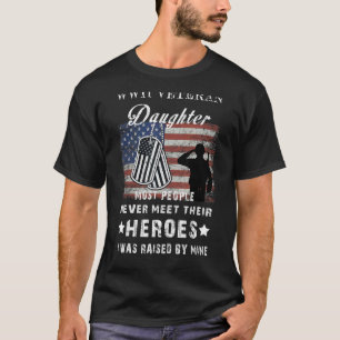 Vintage WWII Veteran Daughter American Flag Vintag T-Shirt