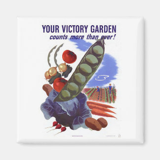 Vintage WWII Victory Garden Propaganda Poster Magnet
