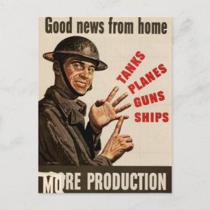 Vintage WWII War Poster Postcard