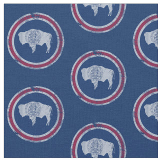 Vintage Wyoming Flag Pattern Fabric