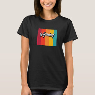 Vintage Wyoming Retro 70s Stripes Wyoming Us State T-Shirt