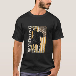 Vintage Wyoming Rodeo Roping Western Cowboy Americ T-Shirt