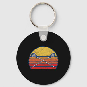Vintage X Crossed Lacrosse Sticks 80s Sunset Distr Key Ring