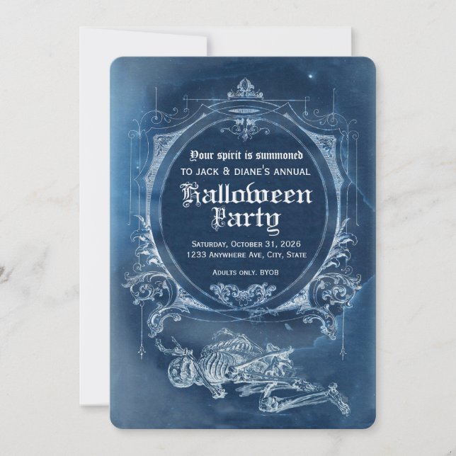Vintage X-Ray Halloween Invitation Memento Mori (Front)