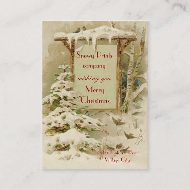 Vintage Xmas 1902 Business Card (Front)
