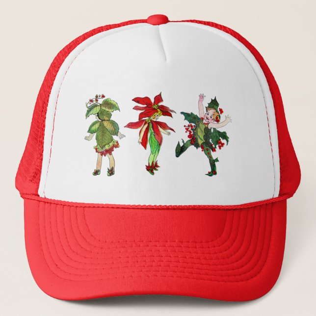 Vintage Xmas Pixies Trucker Hat (Front)