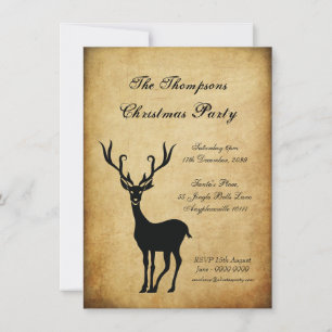 Vintage Xmas Reindeer Christmas Party Invitation