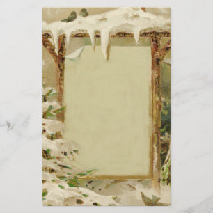 Vintage Xmas Yard Scene Stationery