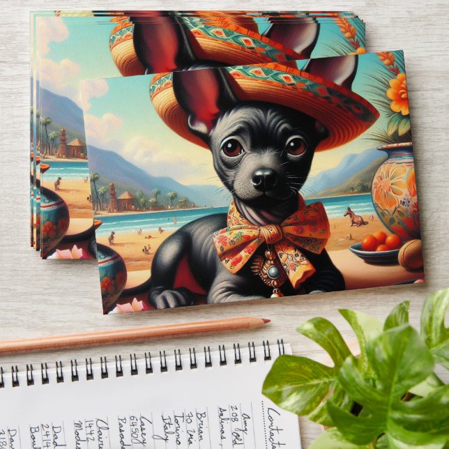 Vintage Xoloitzcuintle Envelope (Stacked)
