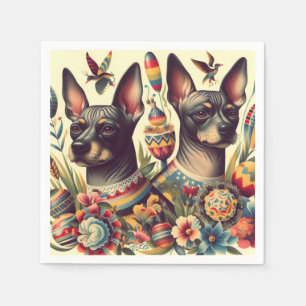 Vintage Xoloitzcuintle Illustration Napkin