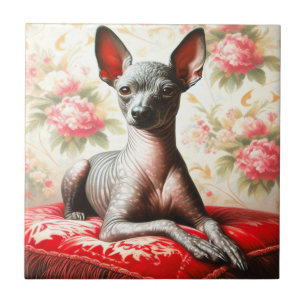Vintage Xoloitzcuintle  Illustration Tile