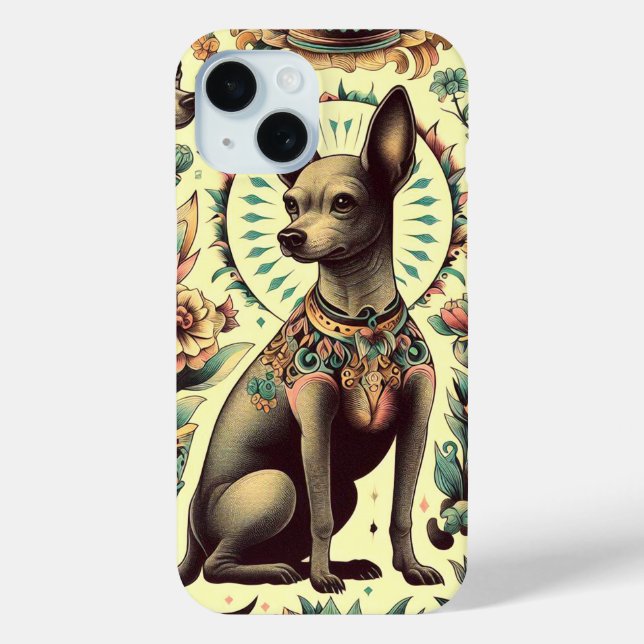 Vintage Xoloitzcuintle Seamless Case-Mate iPhone Case (Back)