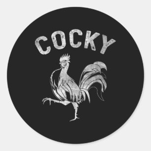 Vintage Y Rooster Classic Round Sticker