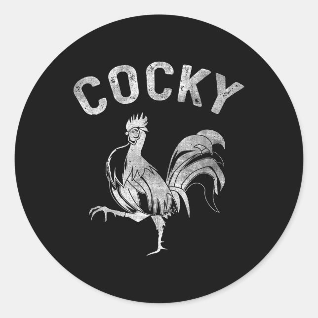 Vintage Y Rooster  Classic Round Sticker (Front)