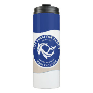 Vintage Yacht Club Navy Nautical Shark Family Thermal Tumbler