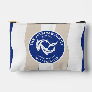 Vintage Yacht Club Shark Family Beach Badge Accessory Pouch