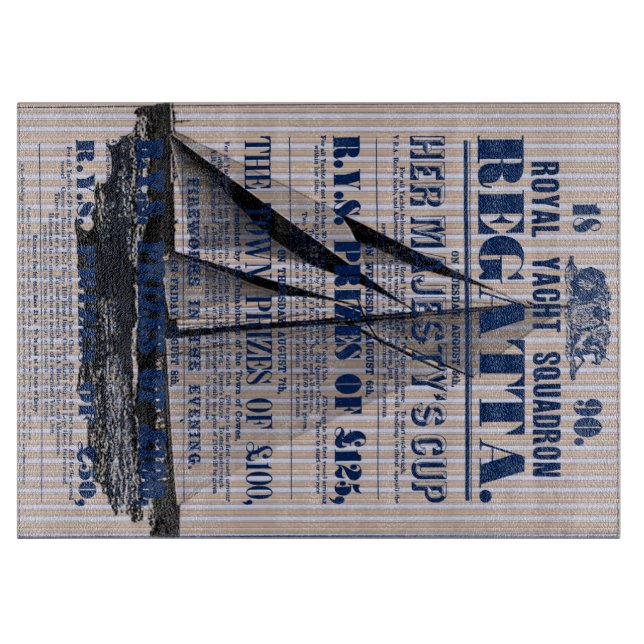 Vintage Yacht Regatta Advertisement   Cutting Board (Front)