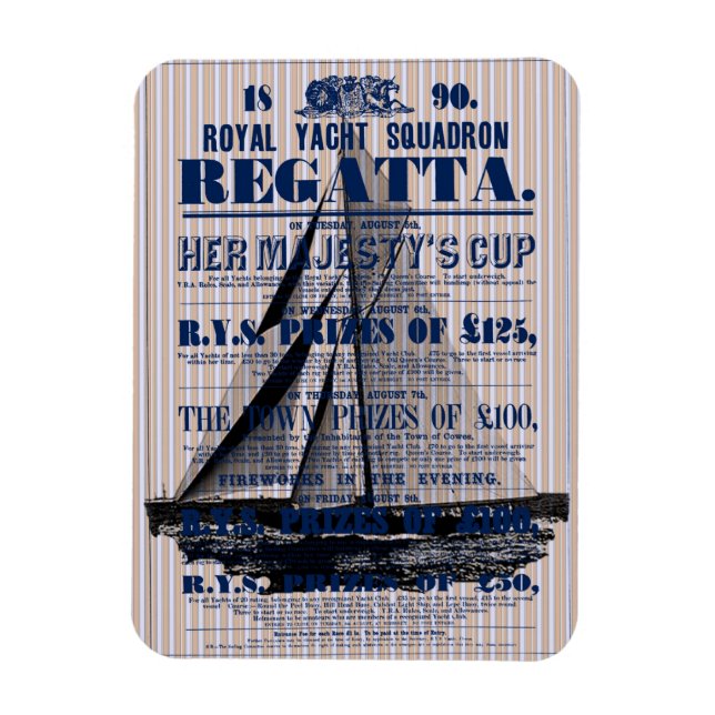 Vintage Yacht Regatta Advertisement  Magnet (Vertical)