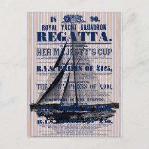 Vintage Yacht Regatta Advertisement  Postcard