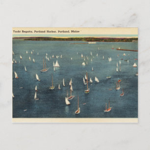 Vintage, Yacht Regatta, Harbour, Portland Maine Postcard