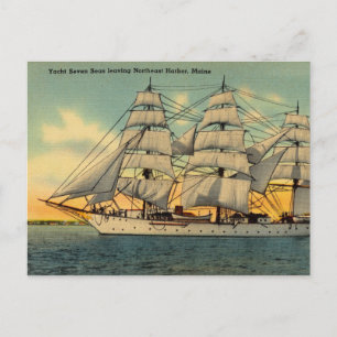 Vintage, Yacht, Seven Seas Northeast Harbour, Main Postcard