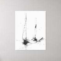 Vintage Yacht Sketch – Nautical Minimal Art