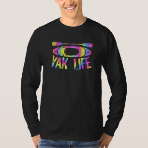 Vintage Yak Life Tie Dey Kayak Life Kayaking And P T-Shirt