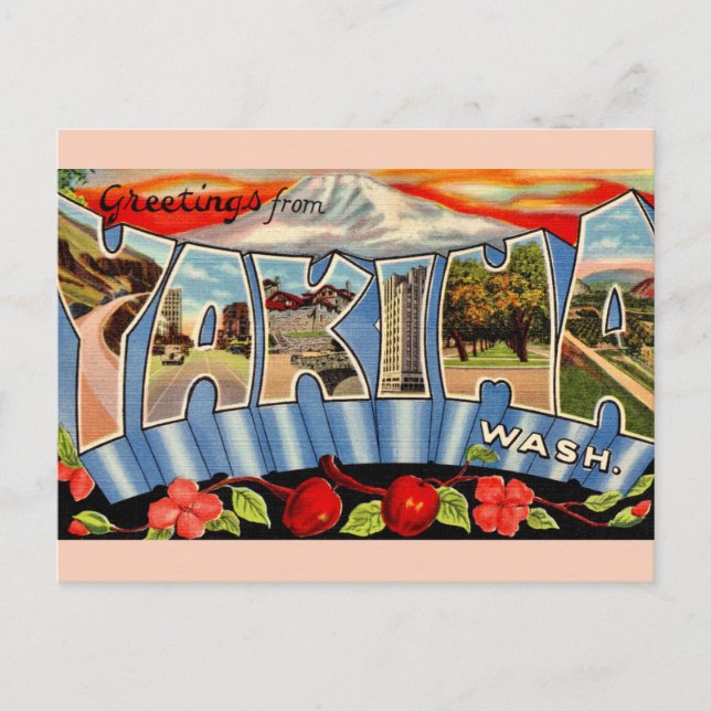 Vintage Yakima Washington  Postcard (Front)