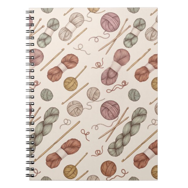 Vintage Yarn Balls Crochet & Knitting Pattern Notebook (Front)