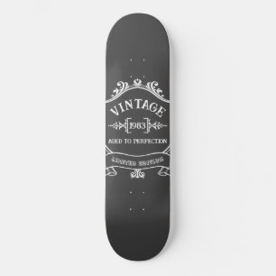 Vintage Year Aged to Perfection Birthday Year Skateboard