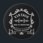 Vintage Year Aged to Perfection Custom Birth Year 10 Cm Round Badge<br><div class="desc">Some things just get better with age, am I right? Show that special someone in your life how special they are to you, by celebrating with this "Aged to Perfection" vintage logo customised with their birth year! Change the birth year to personalise this item as a special birthday gift. A...</div>