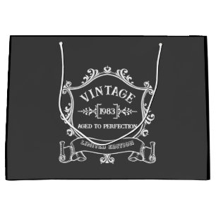 Vintage Year Aged to Perfection Custom Birth Year Large Gift Bag