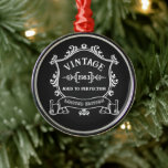 Vintage Year Aged to Perfection Custom Birth Year Metal Tree Decoration<br><div class="desc">Some things just get better with age, am I right? Show that special someone in your life how special they are to you, by celebrating with this "Aged to Perfection" vintage logo customised with their birth year! Change the birth year to personalise this item as a special birthday gift. A...</div>