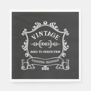 Vintage Year Aged to Perfection Custom Birth Year Napkin